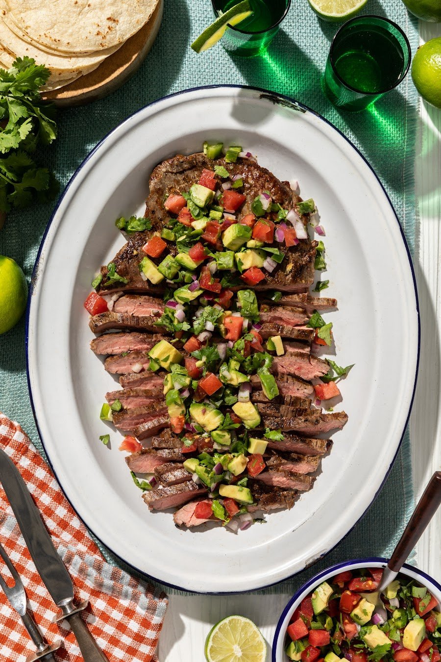 Grilled Flank Steak with Avocado Salsa