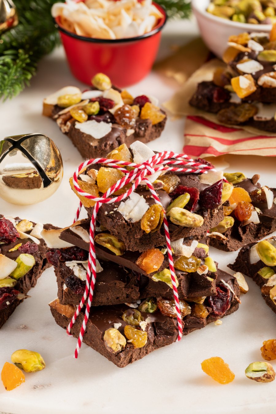 Dried Fruit and Nut Dark Chocolate Bark