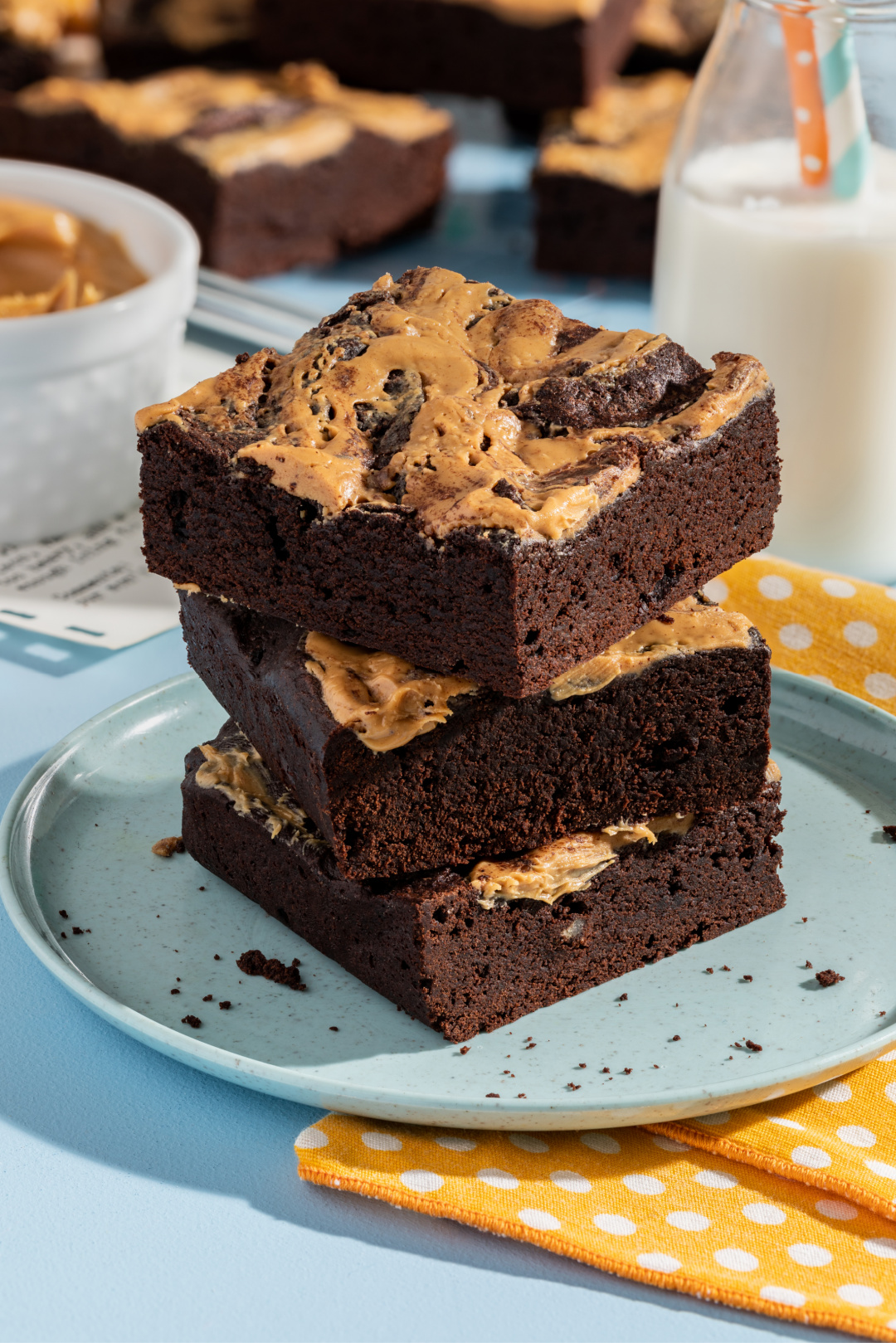 DARK CHOCOLATE PEANUT BUTTER SWIRL BROWNIES